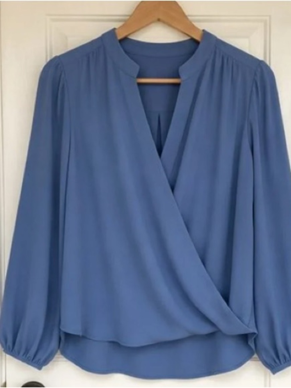 Blue Women's Wrap Blouse - Unbranded